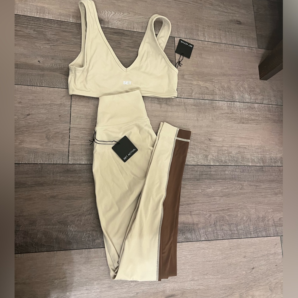 Set active sport body two toned leggings and bra